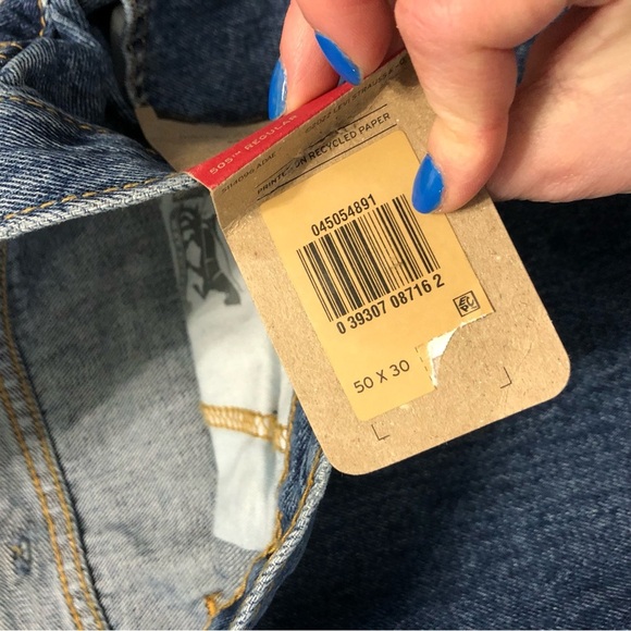 Levi’s 505 Regular Big & Tall 50x30 Men Jeans Blue - Picture 2 of 10